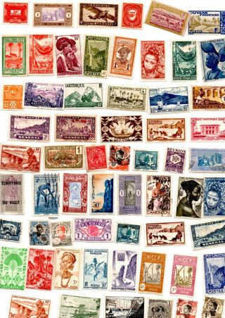 French Colonies Stamps 150 All Different - Off Paper