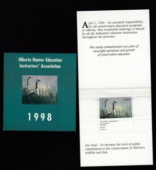 Alberta Canada Hunter Education Duck Stamp Booklet 1998 Rare