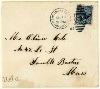 " Mil Sta No 4 W.  D.  C,  San Juan Porto Rico " 1899 Duplex 5¢ 212 To Usa