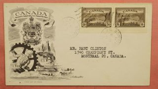 1946 Canada Fdc 14c Victory And Peace Effort Artmaster Cachet