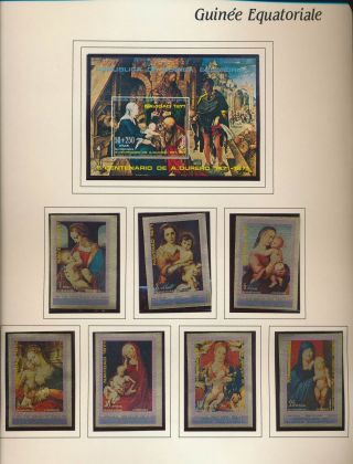 Xb71586 Equatorial Guinea 1971 Madonna & Child Paintings Fine Lot Mnh
