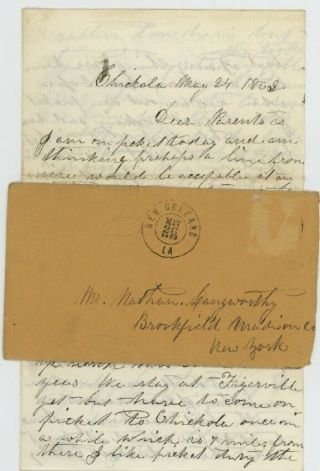 Mr Fancy Cancel Civil War Soldiers Letter To Parents Chickola La 1863 Via Nola