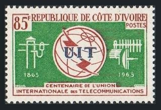 Ivory Coast 228,  Mnh.  Michel 283.  Itu Centenary,  1965.  Communication Equipment.