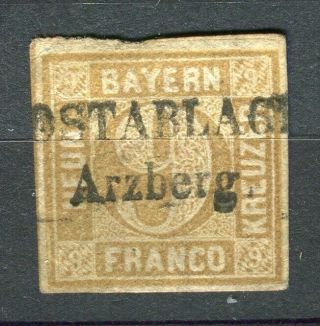 Germany; Bavaria 1862 Early Classic Imperf Issue Fine 9k.  Value