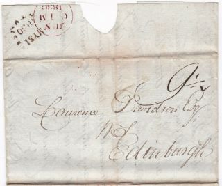 1830 Montrose Rare Postmark Arcs At Top Thomas Foley Paying Easdale Slates A/c