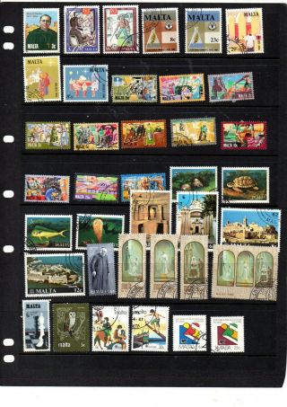 A Selection Of And Stamps From Malta