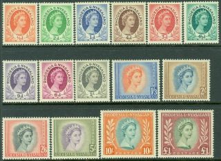 Edw1949sell : Rhodesia & Nyasaland 1954 Sc 141 - 55 Cplt Except For 143b Cat $127