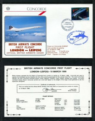British Airways Concorde 1st Fligh London - Leipzig 3.  19.  1986,  X32380