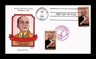 Dr Jim Stamps Us Collins Hand Colored Carter G Woodson 1984 Fdc Scott 2073