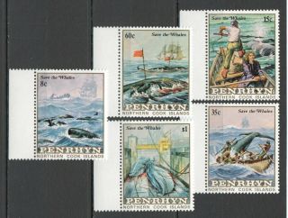 I671 Penrhyn Northern Cook Islands Marine Life Save The Whales 1set Mnh