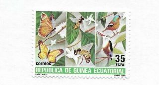 Equatoriale Guinee 1985 Mnh,  Honeybees,  Butterflies & Birds