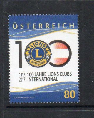 Austria Mnh 2017 The 100th Anniversary Of Lions Clubs International