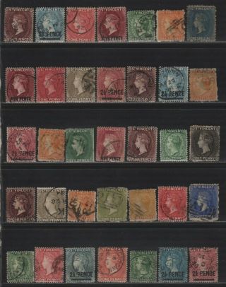 St.  Vincent Early Lot On Qv Stamps