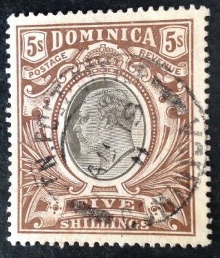 Dominica 1903 5 Shillings Black & Brown Stamp Vfu