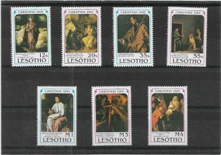 Lesotho 1989 Christmas Paintings By Velazquez Set Sg.  934 - 940 Unmounted Mnh