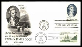 Mayfairstamps Us Fdc 1978 Captain James Cook Pacific Explorations Art Craft Firs