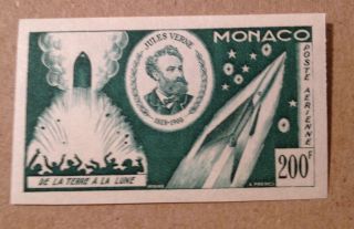 Monaco 1955 Jules Verne Airmail Mnh Imperf Proof