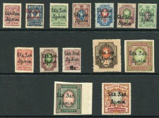 Russia 1919 Northwest Army Mh Mnh Lot To 10r 14 Stamps