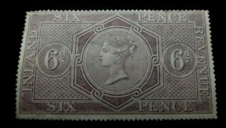 Gb - Qv - 6d Inland Revenue Stamp - Mh Good Gum