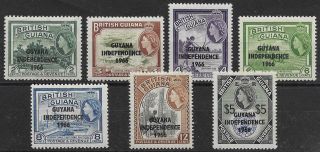 Guyana - Sg 378 - 384 - 1966 - Definitive Set Of 7 - Mounted Mint/mint Hinged