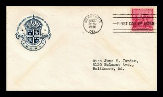 Dr Jim Stamps Us Swedish Finnish Tercentenary First Day Cover Scott 836