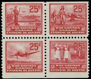 Canada Revenue War Savings Stamps Van Dam Fws7,  8,  11,  12 Uncancelled Cat.  $55