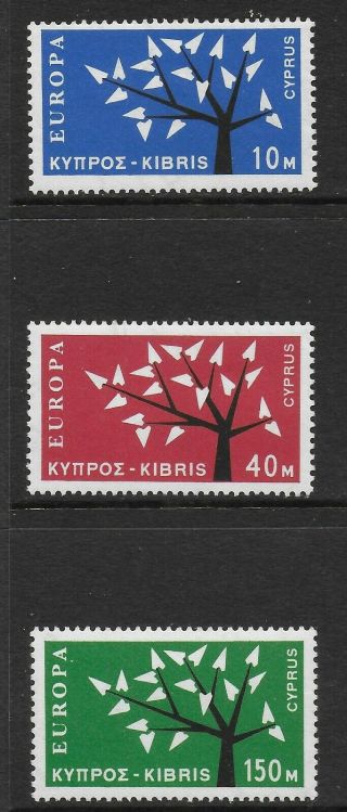 Cyprus 1963 Europa; Scott 219 - 21,  Sg 224 - 26; Mnh
