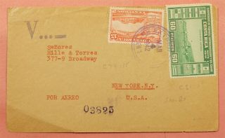 1942 Costa Rica V For Victory Slogan Registered Airmail To Usa