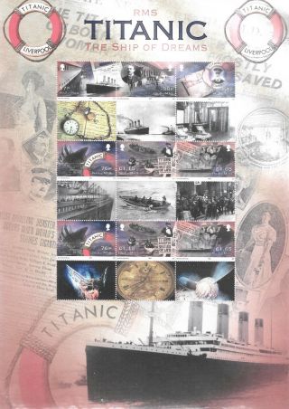 Isle Of Man - Rms Titanic Anniversary Sheet Unmounted