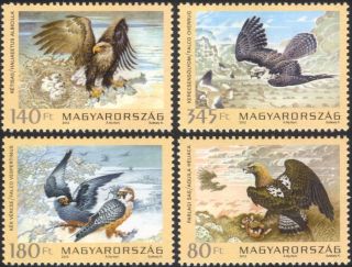 Hungary 2012 Raptors/eagles/falcon/birds/nature/wildlife/conservation 4v N45769
