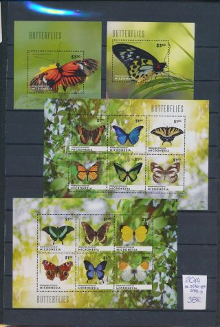 Gx03772 Micronesia 2014 Insects Bugs Butterflies Sheets Xxl Mnh Cv 38 Eur