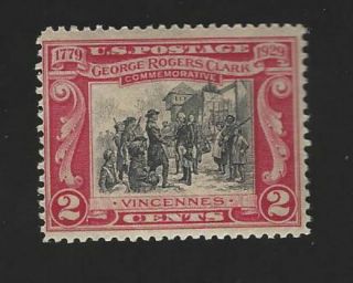 Us Sc 651,  1929 Rogers & Clark Issue,  Vignette Shift To Top Right,