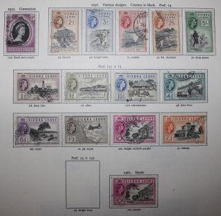 Sierra Leone Qeii 1956 - 61 Set To £1 Sg 210 - 222,  10/ - Shade Sg 221a Fine
