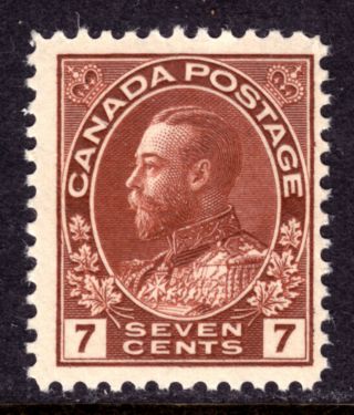 Canada 114b 7c Red Brown,  1924 Kgv Wet Print,  F,  Og - Nh