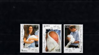 Samoa 2013 Mnh Royal Baby 3v Set Birth Prince George William Kate Cambridge