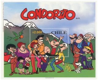 Chile 2000 Block Souvenir Condorito And His Friends Mnh Scarce