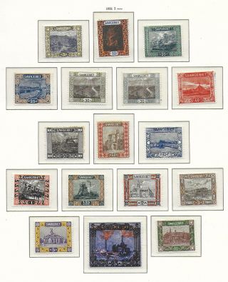 Saar Stamps 1921 Mi 53 - 69 Mlh Vf
