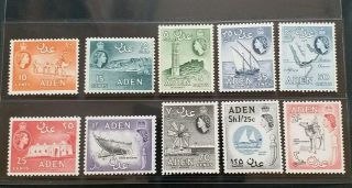 Aden 1964 Qe Ii 5c To 2s Sg 77 - 86 Sc 66 - 75 Pictorial Set 10 Mnh