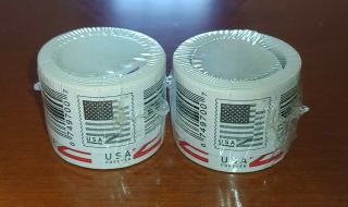 Save $$ 200 (2 Roll Of 100) Usps Forever Stamps Us Flag Coil