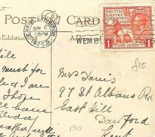 Gb Postcard British Empire Exhibition 1925 {samwells - Covers} Gj70
