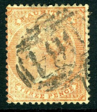 Seychelles - Mauritius - 1863 - 72 3d Dull Red Cancelled B64 Sg Z19 Fine V13881