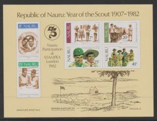 Nauru - 1982,  Anniversary Of Boy Scout Movement Sheet - Mnh - Sg Ms262