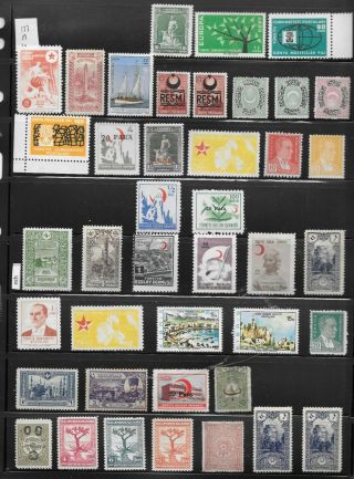 Turkey Stamps,  Not Hinged,  Hinged,  7 Scans
