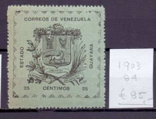 Venezuela Guyana 1903.  Stamp.  Yt 84.  €85.  00