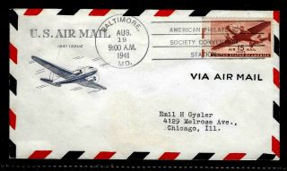 U S C28 Air Mail 15 Cent Transport Plane Stamp - Grimsland Cachet Fdc Art - Ta