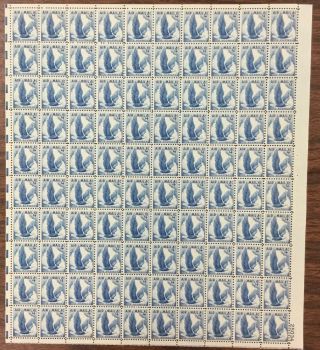 C - 48 Eagle In Flight,  Blue.  Mnh 4¢ Sheet Of 100.  Issued In 1954.