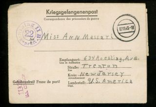 Postal History Germany Pow Frank Censored Letter Sheet 1943 Stalag Ii - B Nj