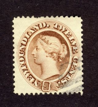 Newfoundland Stamp No.  28 - 12c Queen Victoria Vf Cat.  Value=$60.  00