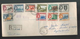 1956 Virgin Islands First Day Cover To Czechoslovakia 115 - 124 Fdc