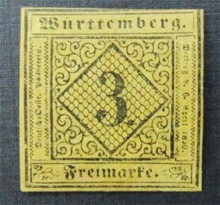 Nystamps German States Wurttemberg Stamp 2 Og H $275
